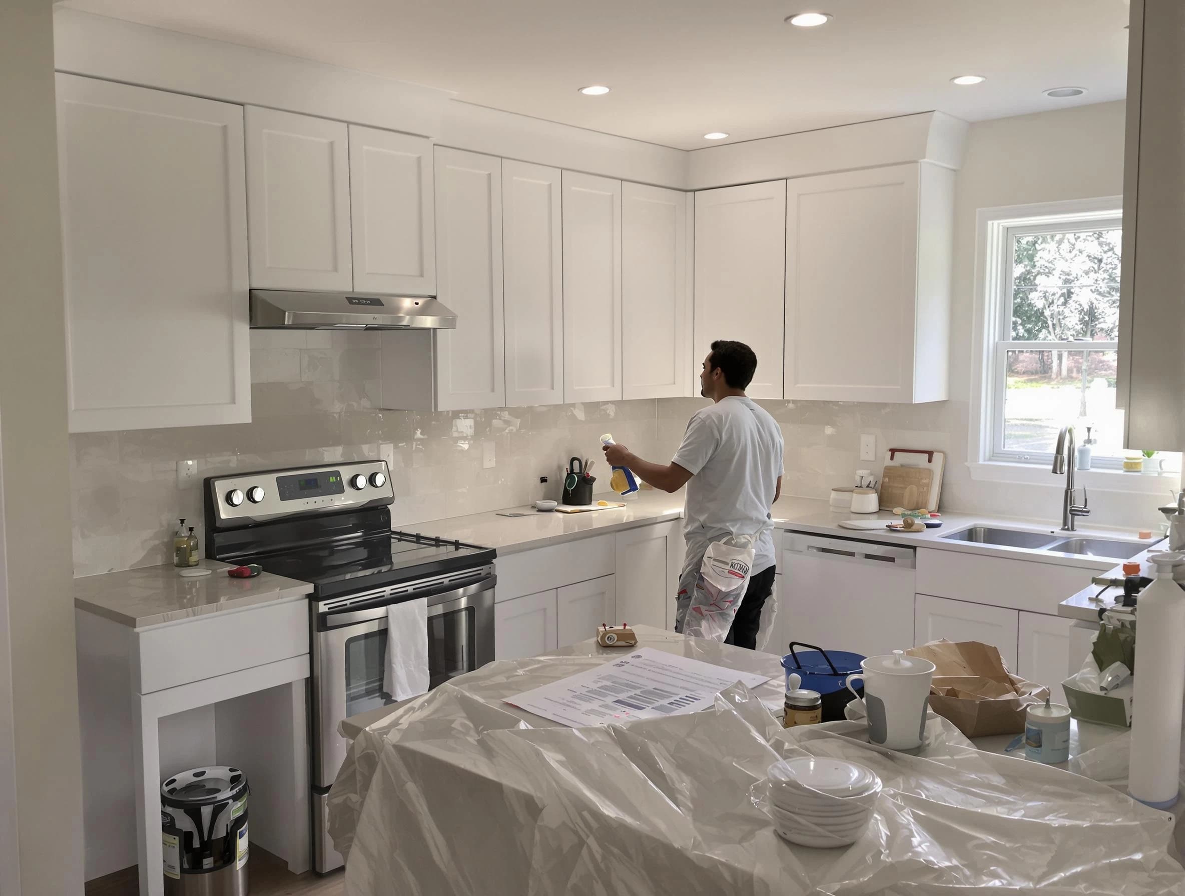 Mayfield Heights House Painters performing detailed kitchen painting in Mayfield Heights