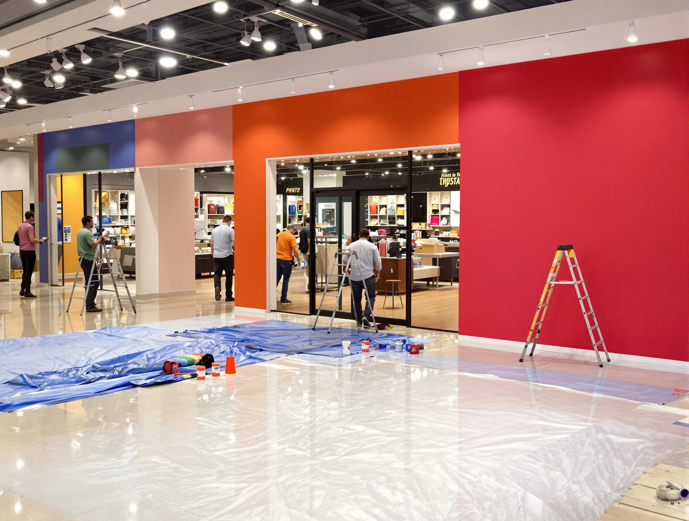 Mayfield Heights House Painters painting a commercial interior in Mayfield Heights, OH